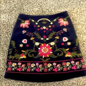 Francesca's Embroided Skirt NWT